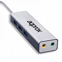 Approx Tarjeta de Sonido USB 5.1 y Hub USB 3.0 APPUSB51HUB